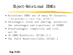 Object-Relational DBMSs