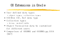 OO Extensions in Oracle