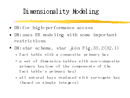 Dimensionality  Modeling