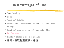 Disadvantages of DBMS