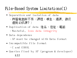 File-Based System Limitations(1)