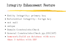 Integrity Enhancement Feature