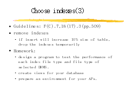 Choose indexes(3)