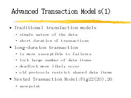 Advanced Transaction Models(1)