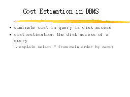 Cost Estimation in DBMS