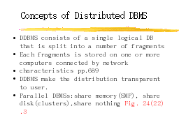 Concepts of Distributed DBMS