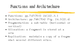 Functions and Architechure